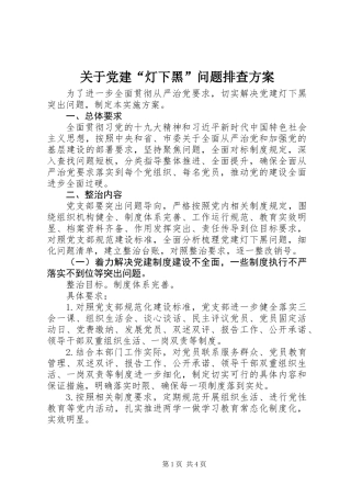 关于党建“灯下黑”问题排查方案 (2)