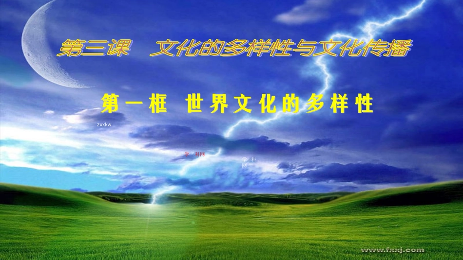 [中学联盟]湖南省怀化市湖天中学高中政治必修三课件第三课第一框：世界文化的多样性_第1页