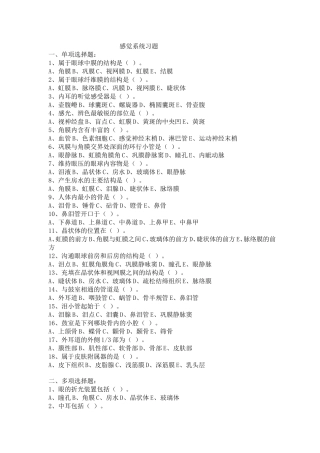 感觉系统习题