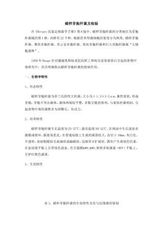 蜡样芽胞杆菌及检验