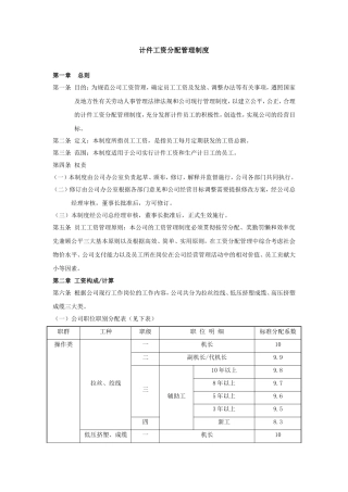 计件工资分配管理制度-范本