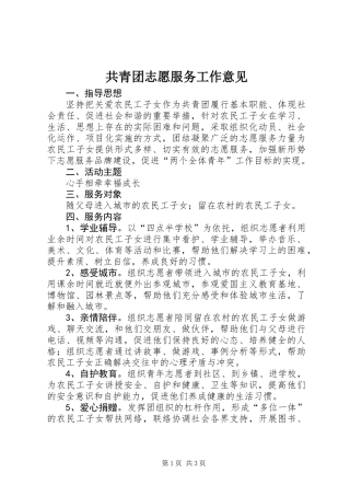 共青团志愿服务工作意见