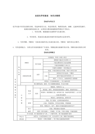 九年级化学上册整理题型 考试试卷答案