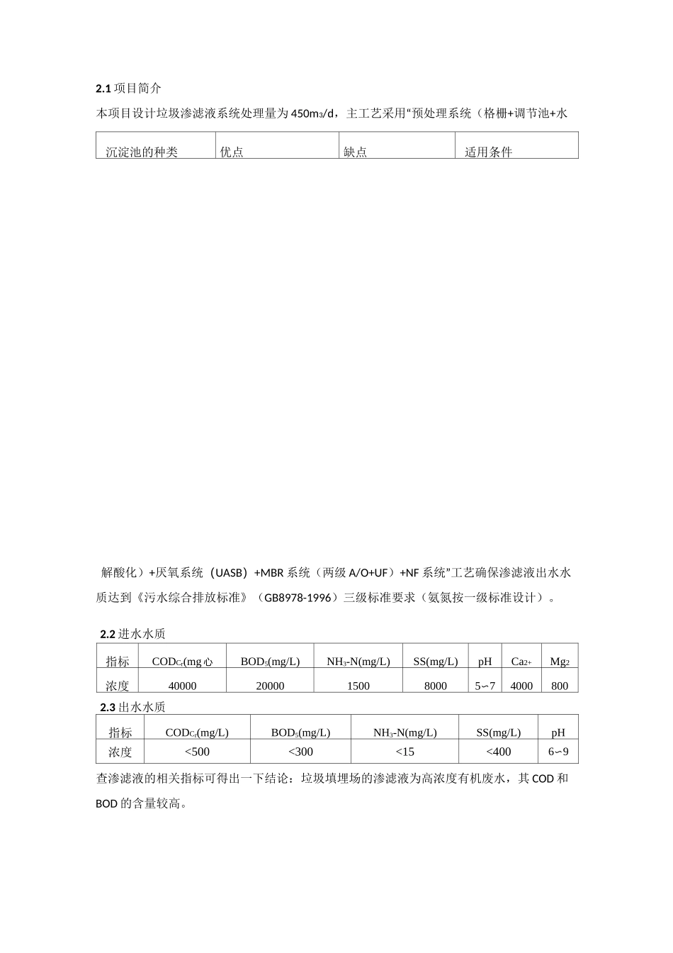 垃圾渗滤液系统设计计算说明书_第2页