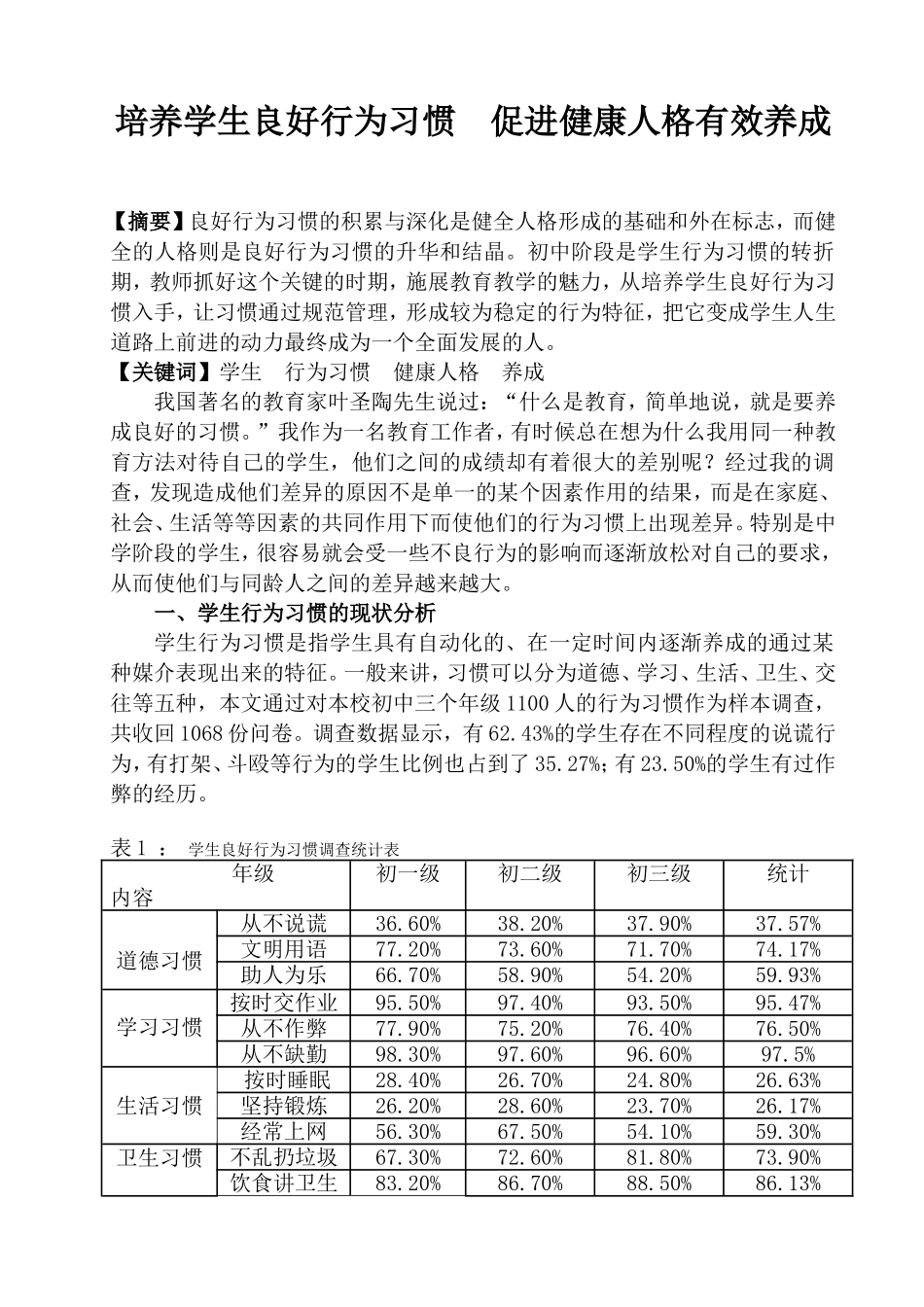 培养学生良好行为习惯促进健康人格有效养成(黄松根）_第1页
