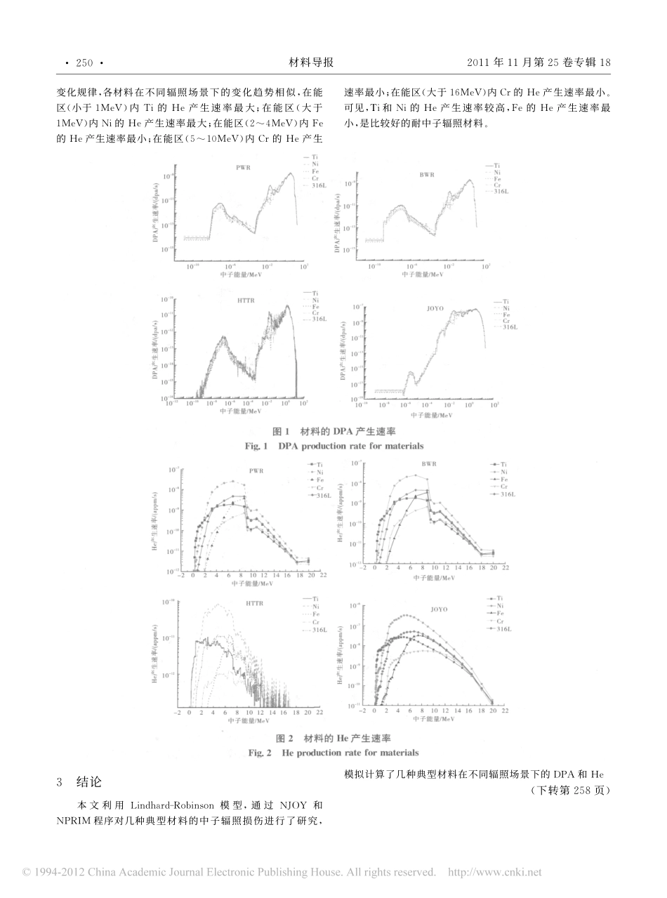 几种典型材料中子辐照损伤模拟计算_第3页