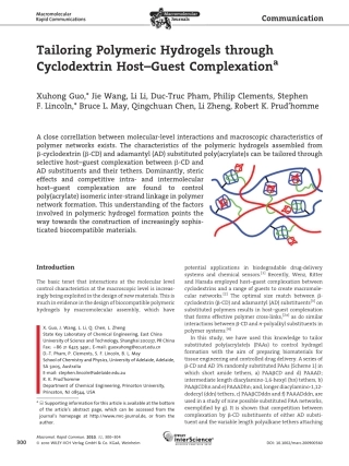 环糊精-聚合水凝胶主客体复合物