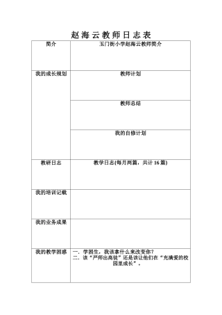 赵海云教师日志