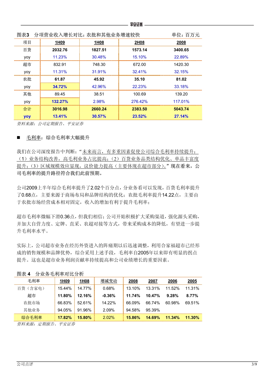 合肥百货(000417)09中报及收购公告点评-主业稳定增长,股权收购增厚业绩V_2_第3页