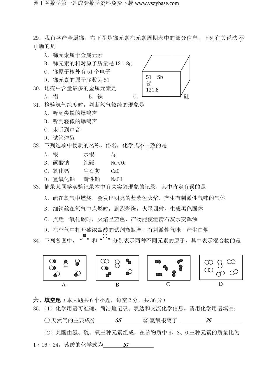 湖南省娄底市2015年中考化学真题试题(含答案)_第2页