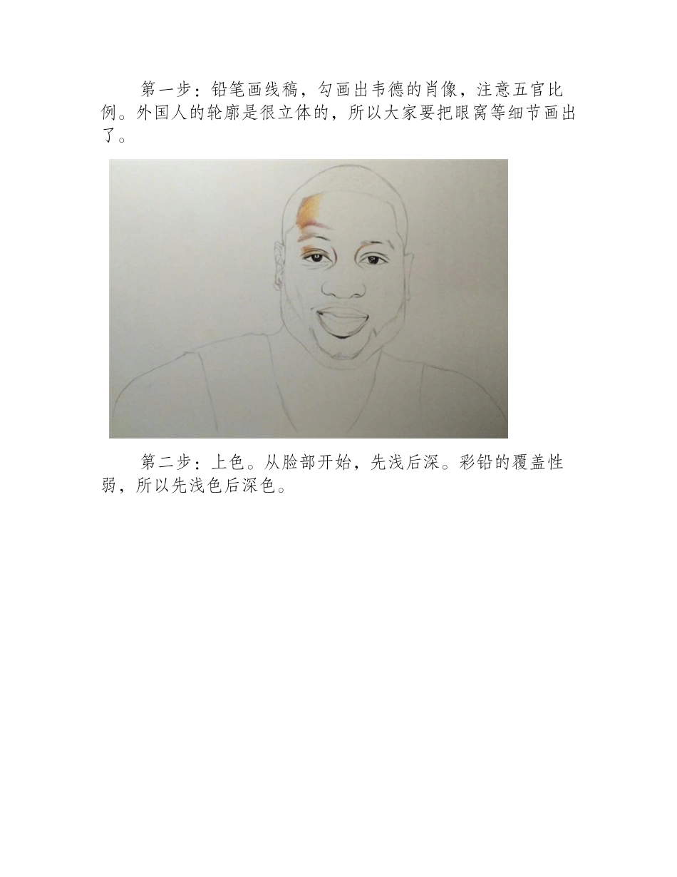 篮球明星德维恩·韦德彩铅画教程彩铅画教程_第2页
