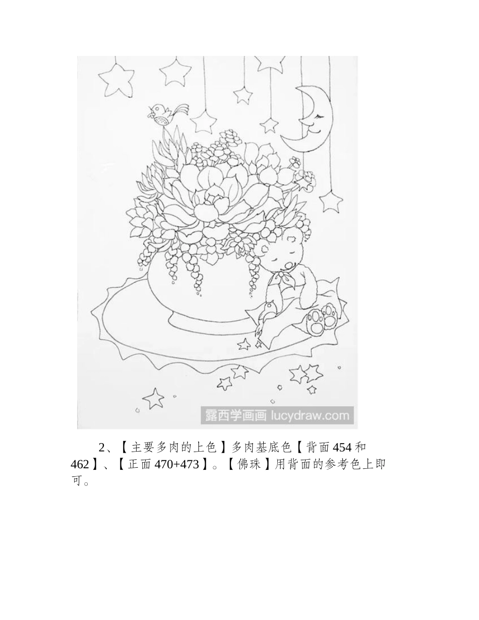 浪漫插画怎么画_教你画熊抱枕和多肉插画教程_第2页