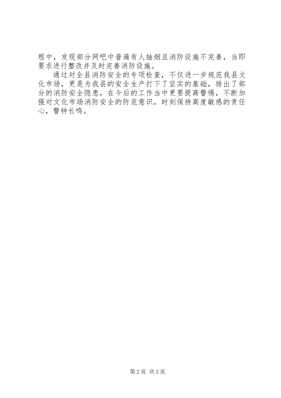 关于消防专项检查情况汇报_第2页