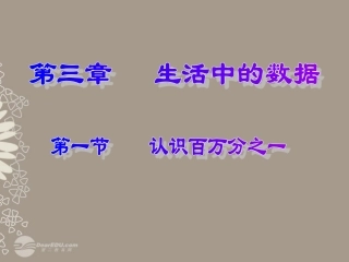 河南省郑州市第九十六中七年级数学《认识百万分之一》课件 人教新课标版