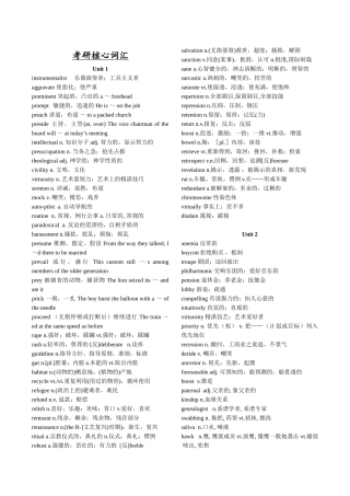 付博考研核心词汇