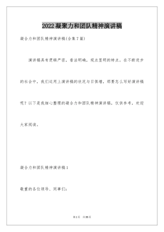 2024凝聚力和团队精神演讲稿_5