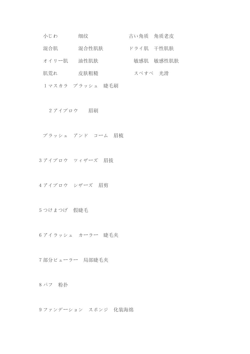 化妆品常用日文_第3页