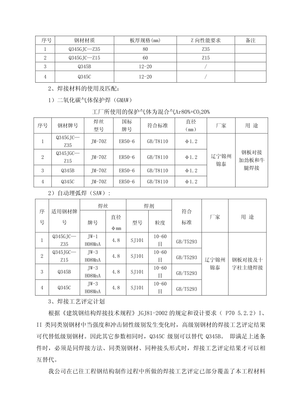 钢结构工程焊接工艺评定方案_第3页