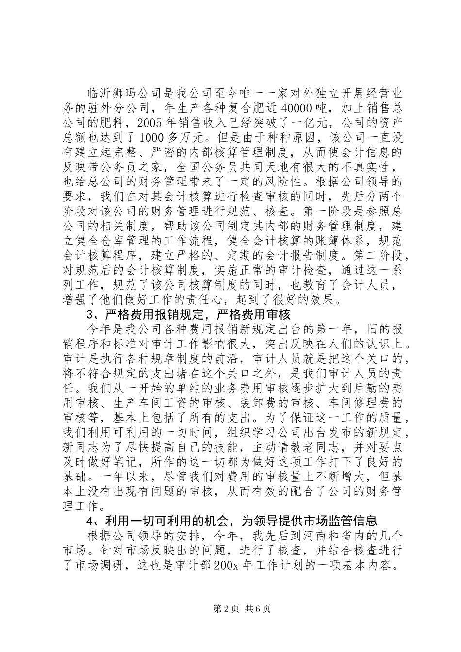 公司审计部门领导年终工作总结报告_第2页