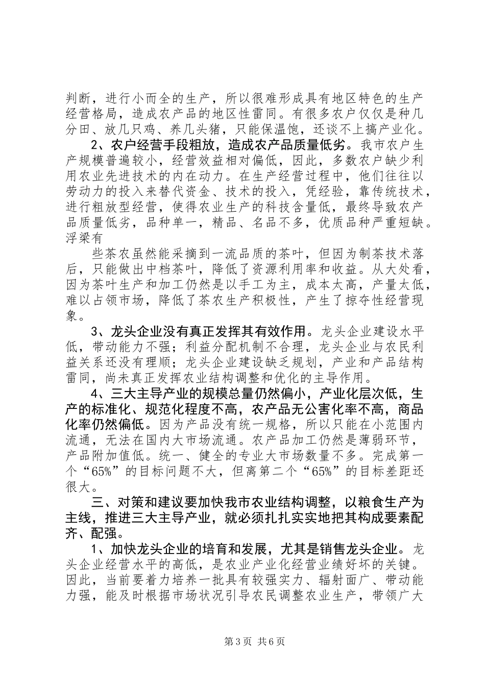 关于对我市三大主导产业的调查与思考_第3页