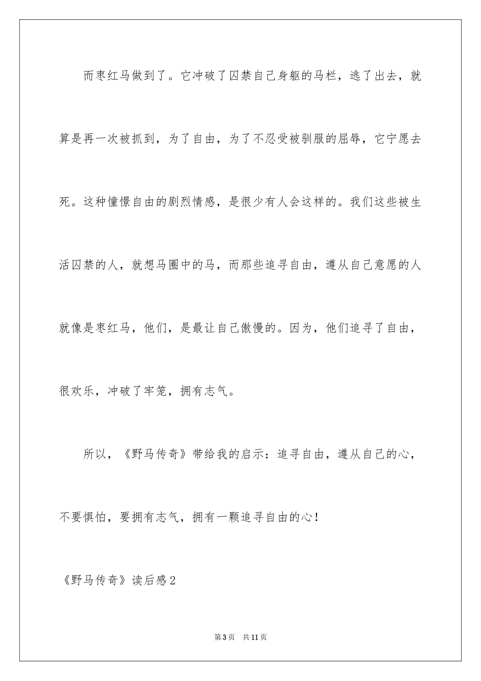 2024《野马传奇》读后感_第3页