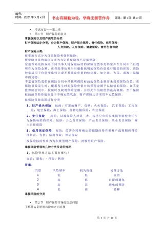 财产保险XXXX