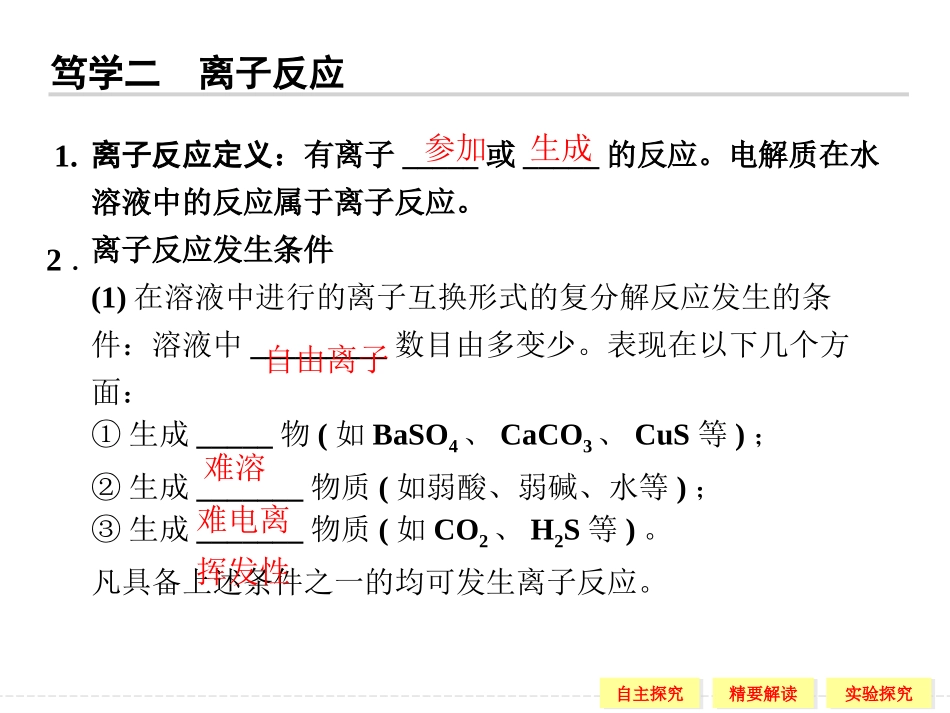 高一化学苏教版必修一2-2-3离子反应_第2页