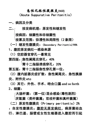 急性化脓性腹膜炎1(Acute Suppurafive Perifonifis)