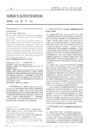 角膜新生血管的发病机制