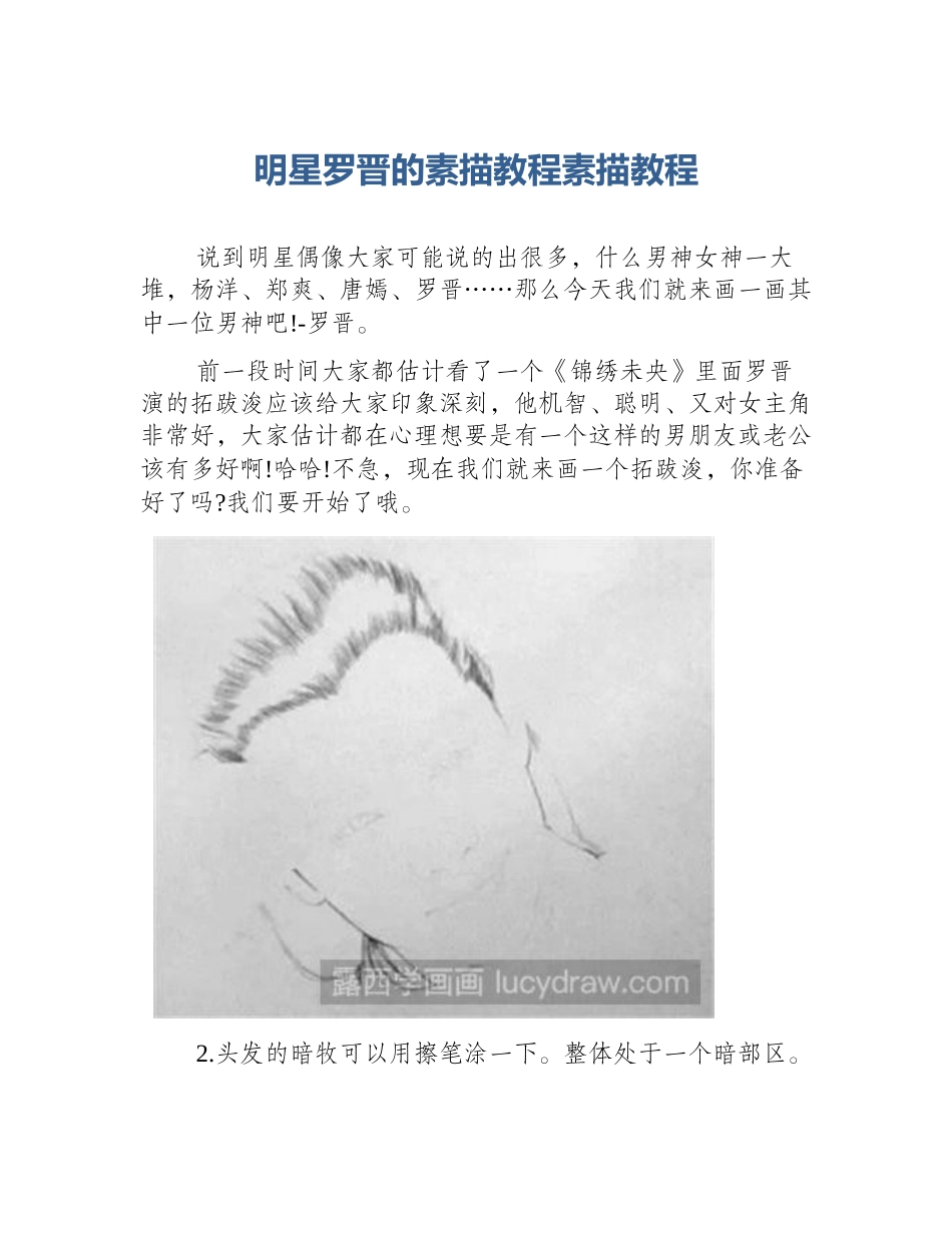 明星罗晋的素描教程素描教程_第1页