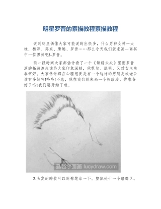 明星罗晋的素描教程素描教程