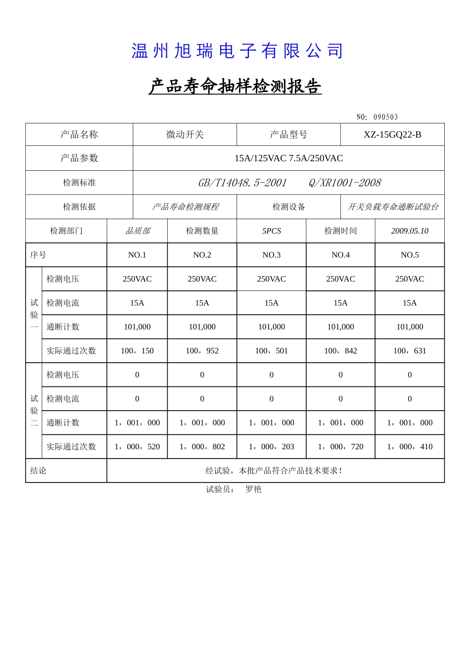 开关寿命测试...._第1页