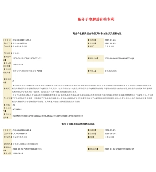 高分子电解质专利