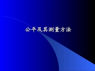 公平及其测量方法[教材]