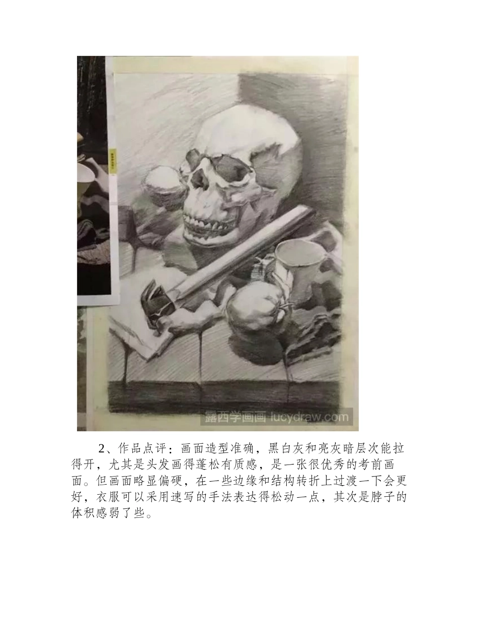 美术联考：名师点评素描试卷分享美术联考_第2页
