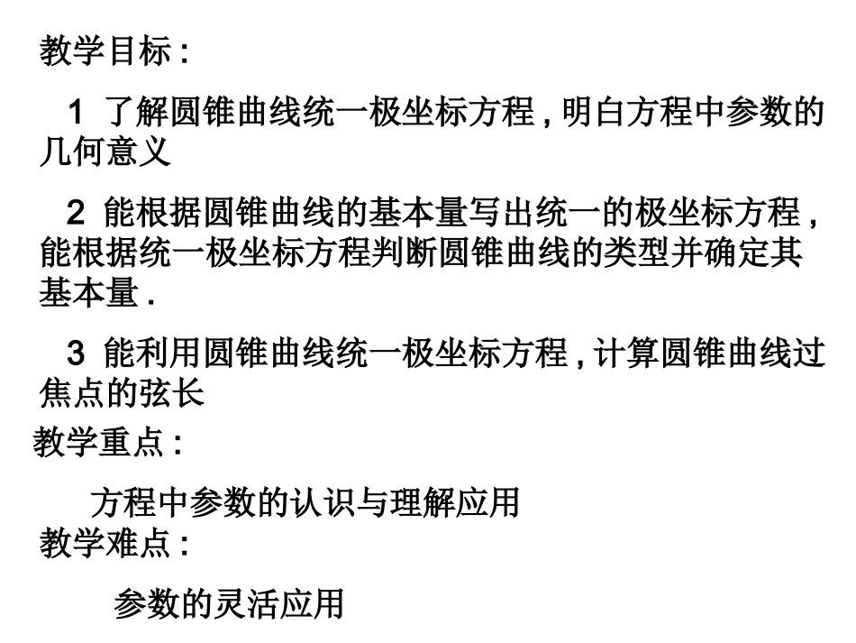 高考数学圆锥曲线的极坐标方程知识梳理与题型归类课件_第2页