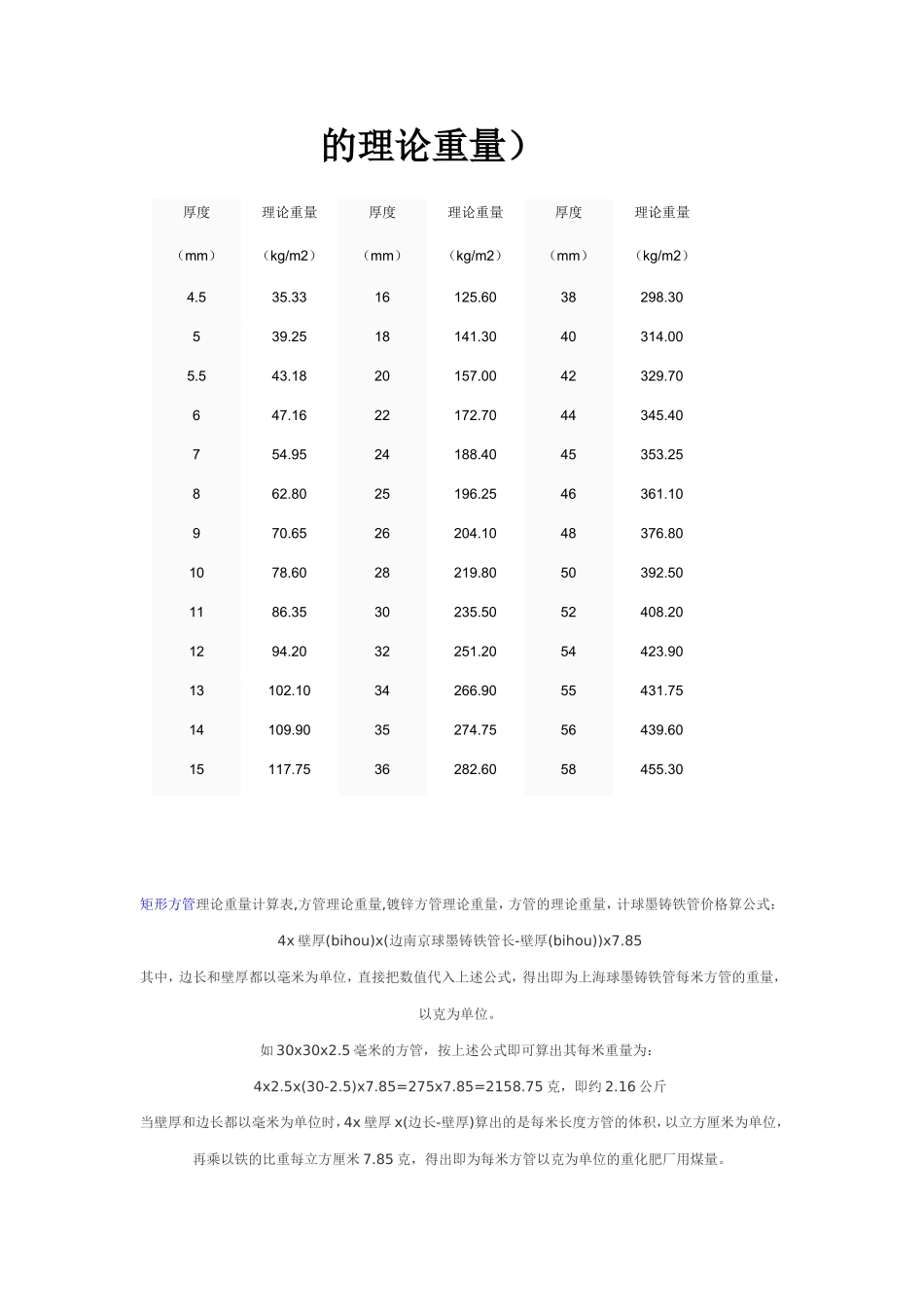 钢板理论重量表_第3页