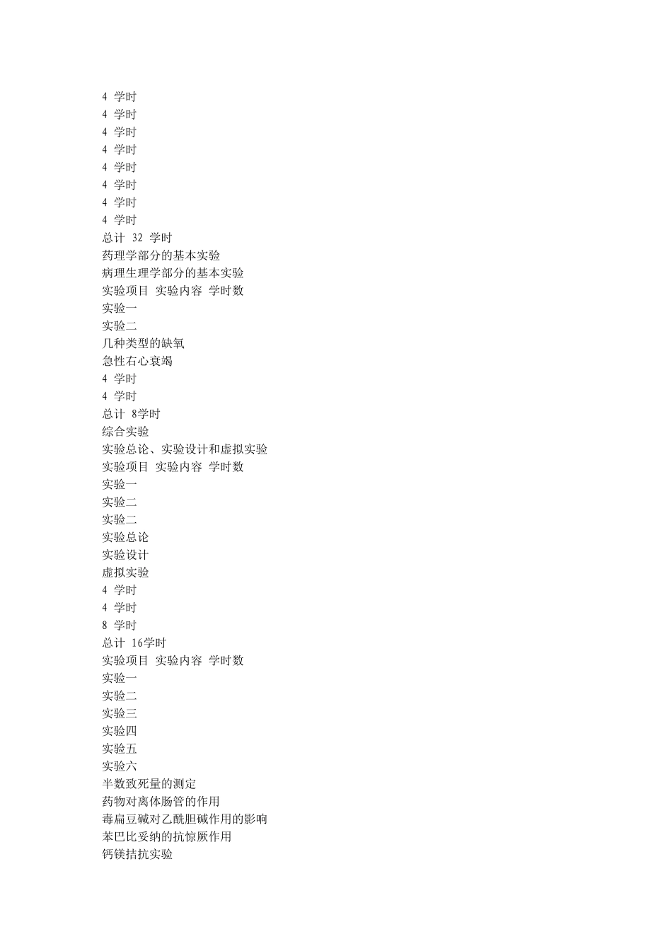 机能实验教学大纲_第2页