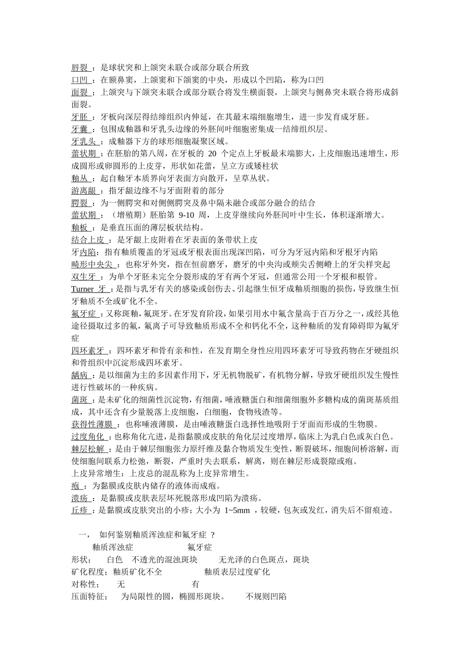 口腔组织病理学考试重点_第1页