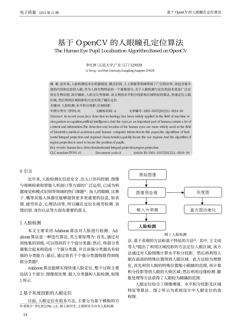 基于OpenCV的人眼瞳孔定位算法_第1页