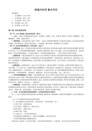 家畜内科学+重点导览