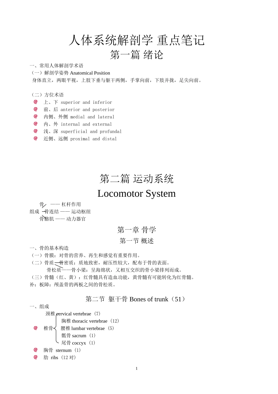 解剖学重点总结_第1页