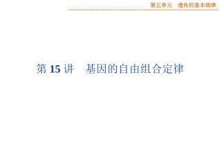 2015届《优化方案》高考生物（苏教版）一轮配套课件：第15讲基因的自由组合定律