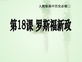 罗斯福新政说课稿