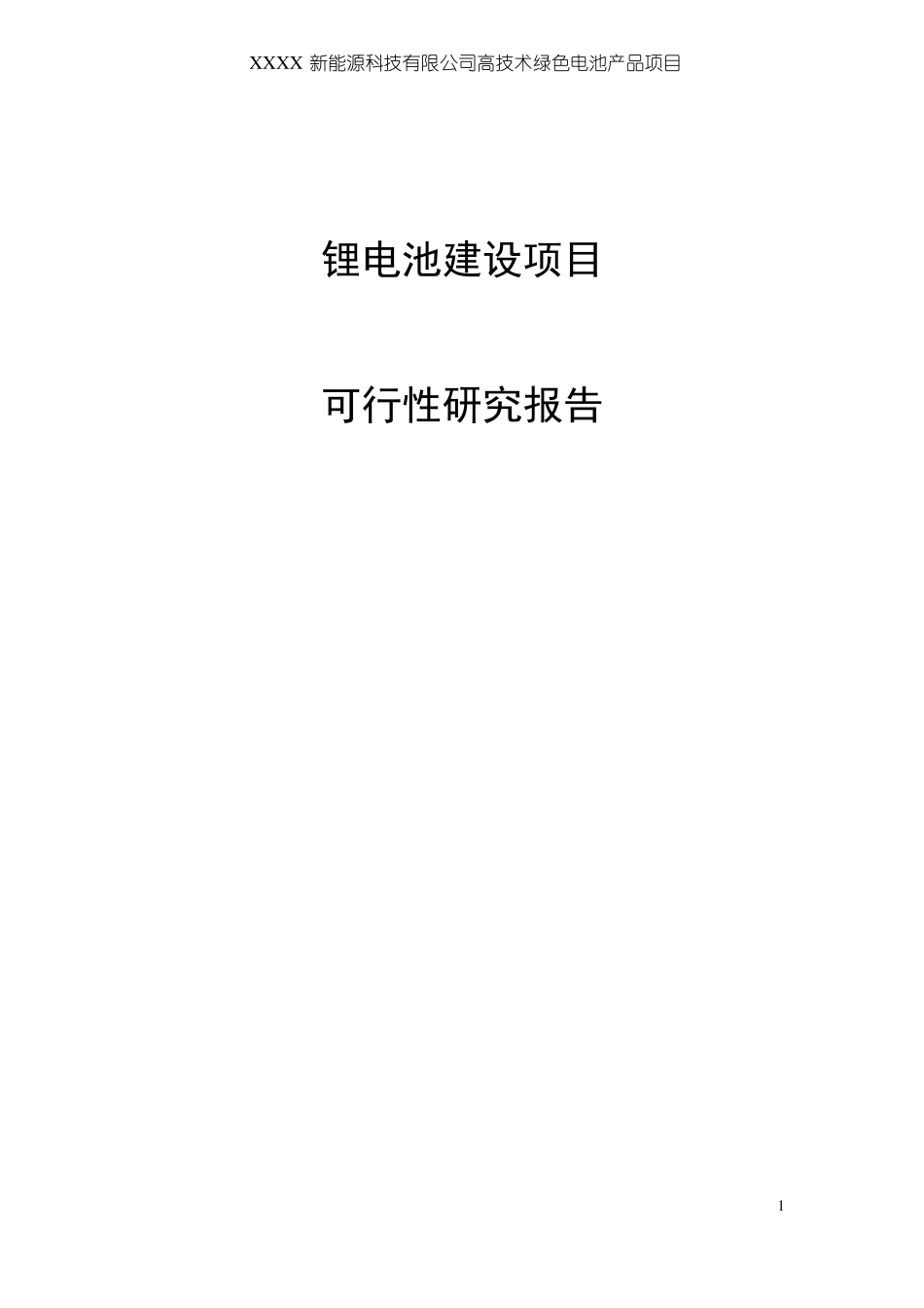 锂电池建设项目可行性研究报告_第1页