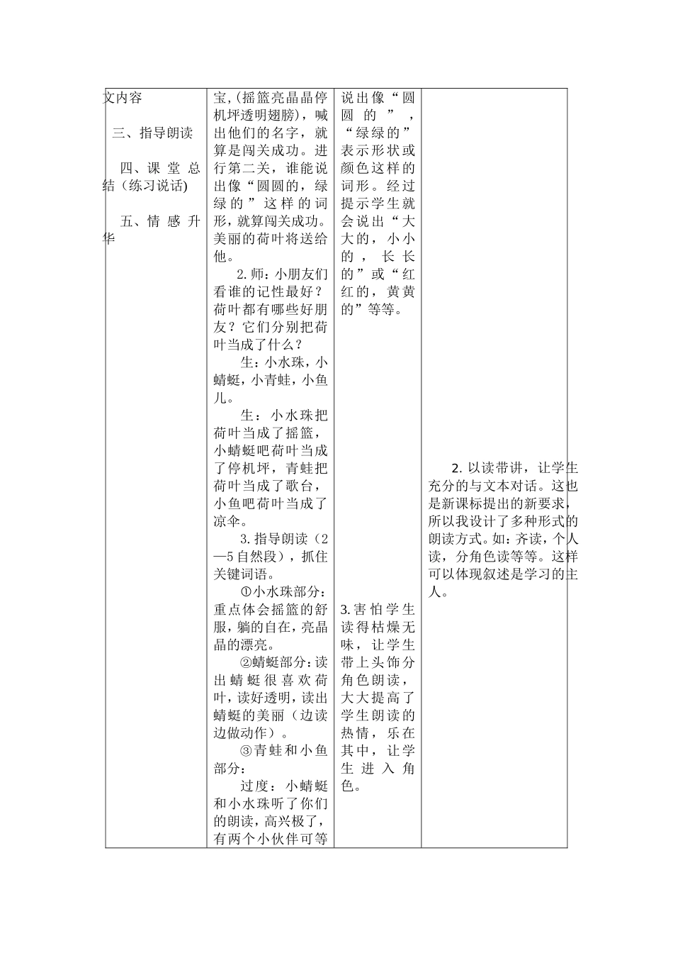 《荷叶圆圆》教学设计与反思杨惠丽_第2页