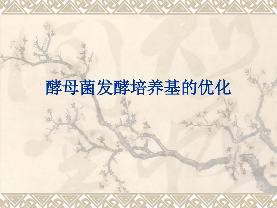 酵母菌发酵培养基的优化_第1页