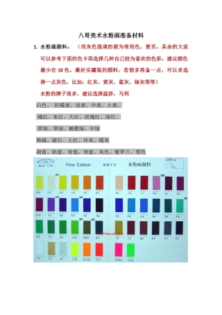 画画材料——色彩课水粉画学生准备材料