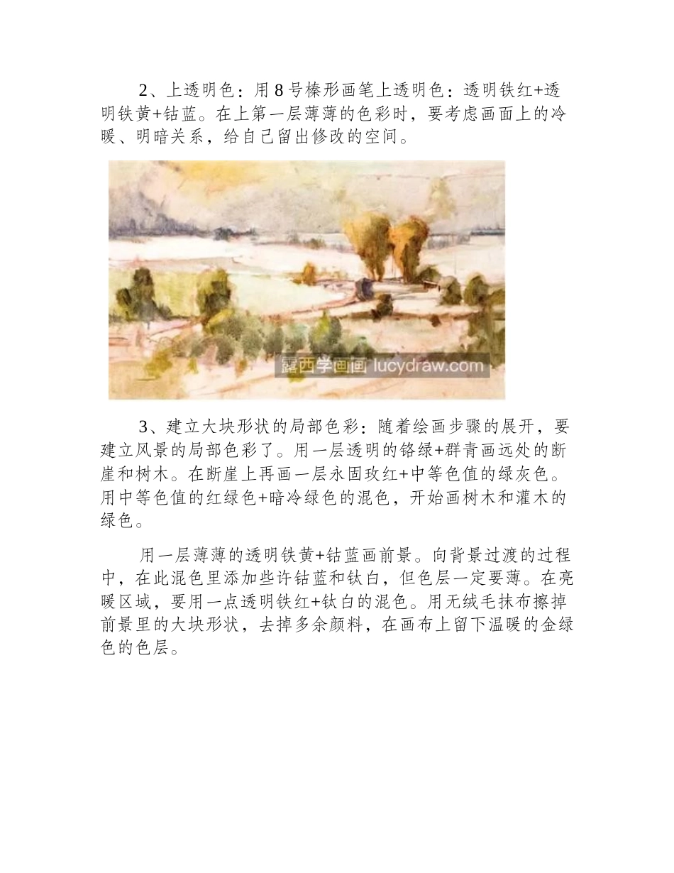 宽阔无垠的绿草地怎么画_风景绘画步骤有哪些_油画教程_第2页