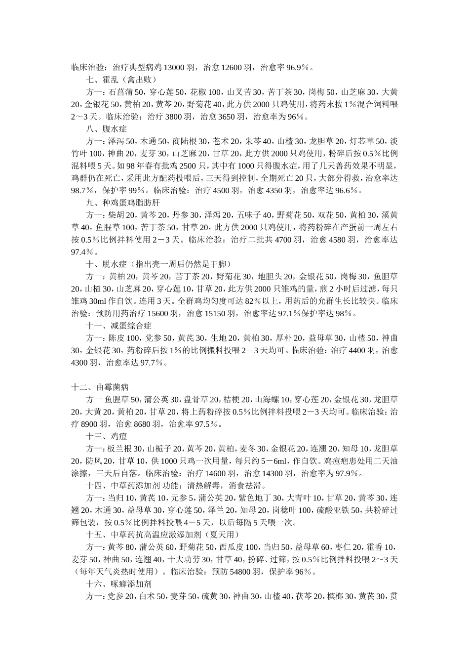 鸡病知识--中草药防治鸡病_第2页